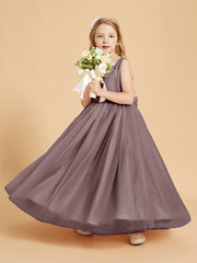 Robes de Demoiselle d'Honneur Junior en Tulle avec Haut en Satin Vintage Mauve