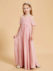 Robes de Demoiselle d'Honneur Junior à Hors de l'Épaule Rose Poudré