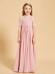 Robes de Demoiselle d'Honneur Junior à Hors de l'Épaule Rose Poudré