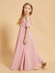 Robes de Demoiselle d'Honneur Junior à Hors de l'Épaule Rose Poudré
