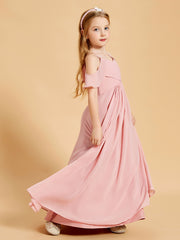Robes de Demoiselle d'Honneur Junior à Hors de l'Épaule Rose Poudré