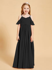 Robes de Demoiselle d'Honneur Junior à Hors de l'Épaule Noir
