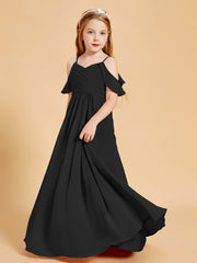 Robes de Demoiselle d'Honneur Junior à Hors de l'Épaule Noir