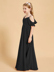 Robes de Demoiselle d'Honneur Junior à Hors de l'Épaule Noir