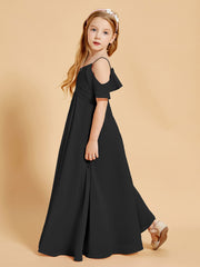 Robes de Demoiselle d'Honneur Junior à Hors de l'Épaule Noir