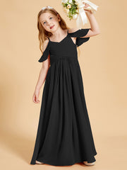 Robes de Demoiselle d'Honneur Junior à Hors de l'Épaule Noir