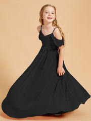 Robes de Demoiselle d'Honneur Junior à Hors de l'Épaule Noir