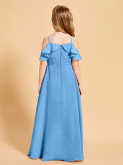 Robes de Demoiselle d'Honneur Junior à Hors de l'Épaule Bleu
