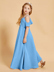 Robes de Demoiselle d'Honneur Junior à Hors de l'Épaule Bleu