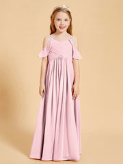 Robes de Demoiselle d'Honneur Junior à Hors de l'Épaule Rose Pâle