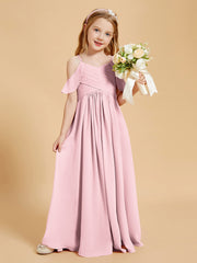 Robes de Demoiselle d'Honneur Junior à Hors de l'Épaule Rose Pâle