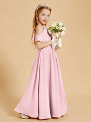 Robes de Demoiselle d'Honneur Junior à Hors de l'Épaule Rose Pâle