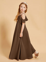 Robes de Demoiselle d'Honneur Junior à Hors de l'Épaule Brun
