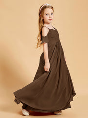 Robes de Demoiselle d'Honneur Junior à Hors de l'Épaule Brun