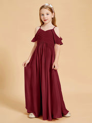 Robes de Demoiselle d'Honneur Junior à Hors de l'Épaule Bordeaux