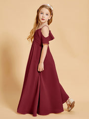 Robes de Demoiselle d'Honneur Junior à Hors de l'Épaule Bordeaux