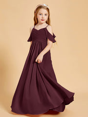 Robes de Demoiselle d'Honneur Junior à Hors de l'Épaule Cabernet