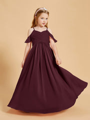 Robes de Demoiselle d'Honneur Junior à Hors de l'Épaule Cabernet