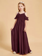 Robes de Demoiselle d'Honneur Junior à Hors de l'Épaule Cabernet