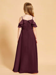 Robes de Demoiselle d'Honneur Junior à Hors de l'Épaule Cabernet