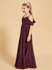 Robes de Demoiselle d'Honneur Junior à Hors de l'Épaule Cabernet