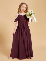 Robes de Demoiselle d'Honneur Junior à Hors de l'Épaule Cabernet