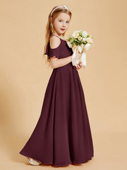 Robes de Demoiselle d'Honneur Junior à Hors de l'Épaule Cabernet