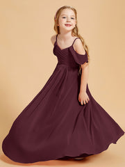 Robes de Demoiselle d'Honneur Junior à Hors de l'Épaule Cabernet