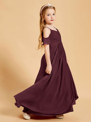 Robes de Demoiselle d'Honneur Junior à Hors de l'Épaule Cabernet