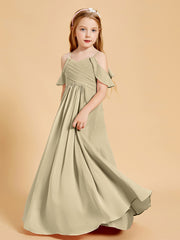 Robes de Demoiselle d'Honneur Junior à Hors de l'Épaule Champagne