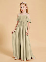 Robes de Demoiselle d'Honneur Junior à Hors de l'Épaule Champagne