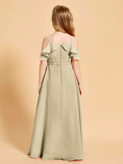 Robes de Demoiselle d'Honneur Junior à Hors de l'Épaule Champagne