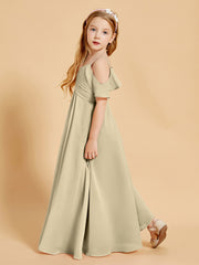 Robes de Demoiselle d'Honneur Junior à Hors de l'Épaule Champagne