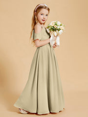 Robes de Demoiselle d'Honneur Junior à Hors de l'Épaule Champagne
