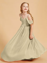 Robes de Demoiselle d'Honneur Junior à Hors de l'Épaule Champagne