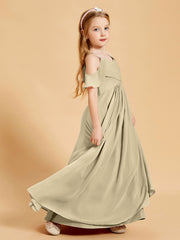 Robes de Demoiselle d'Honneur Junior à Hors de l'Épaule Champagne