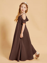 Robes de Demoiselle d'Honneur Junior à Hors de l'Épaule Chocolat