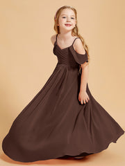 Robes de Demoiselle d'Honneur Junior à Hors de l'Épaule Chocolat