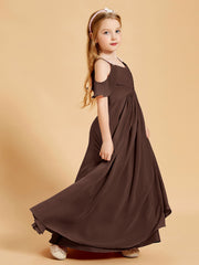Robes de Demoiselle d'Honneur Junior à Hors de l'Épaule Chocolat