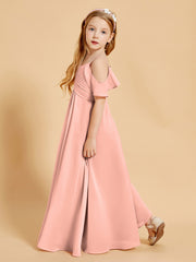 Robes de Demoiselle d'Honneur Junior à Hors de l'Épaule Corail