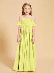 Robes de Demoiselle d'Honneur Junior à Hors de l'Épaule Jonquille