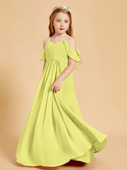 Robes de Demoiselle d'Honneur Junior à Hors de l'Épaule Jonquille