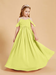 Robes de Demoiselle d'Honneur Junior à Hors de l'Épaule Jonquille