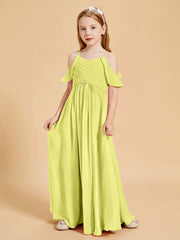 Robes de Demoiselle d'Honneur Junior à Hors de l'Épaule Jonquille