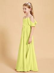 Robes de Demoiselle d'Honneur Junior à Hors de l'Épaule Jonquille