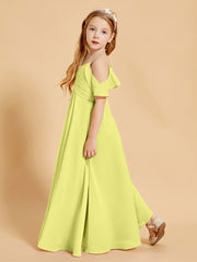Robes de Demoiselle d'Honneur Junior à Hors de l'Épaule Jonquille