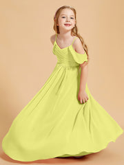 Robes de Demoiselle d'Honneur Junior à Hors de l'Épaule Jonquille