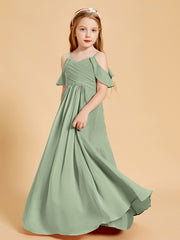 Robes de Demoiselle d'Honneur Junior à Hors de l'Épaule Bleu Poudré