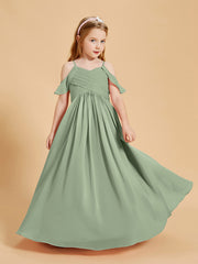Robes de Demoiselle d'Honneur Junior à Hors de l'Épaule Bleu Poudré