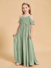 Robes de Demoiselle d'Honneur Junior à Hors de l'Épaule Bleu Poudré
